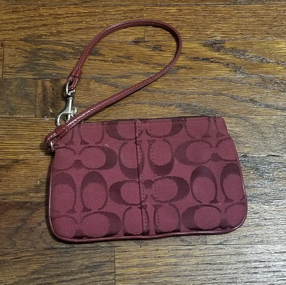 Maroon Coach Wristlet